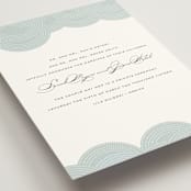 "Pearls on a String" - Wedding Announcements in Blue Cloud by Annie Clark - Detail