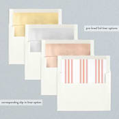 "Float + Sweetie Stripe" - Wedding Announcements in Peach Coral by Float Paperie - Envelope Liner Options