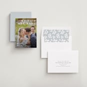 "Minimalism" - Wedding Announcements in Ivory by Shannon Chen of Four Wet Feet Studio - Assembled