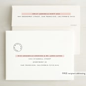 "Sealed with a Kiss" - Wedding Announcements in Blush by Hudson meet Rose - FREE Recipient Addressing