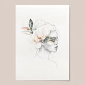 "Flora Donna Portrait 01" - Limited Edition Fine Art Print in beige by Angele Kamp