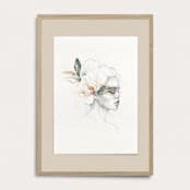 "Flora Donna Portrait 01" - Limited Edition Fine Art Print in beige by Angele Kamp