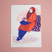 "Limited Edition Risography Art Print London 2" - Limited Edition Fine Art Print in multicolor by Alexandra Dzh