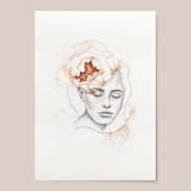 "Flora Donna Portrait 02" - Limited Edition Fine Art Print in pink by Angele Kamp