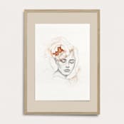 "Flora Donna Portrait 02" - Limited Edition Fine Art Print in pink by Angele Kamp