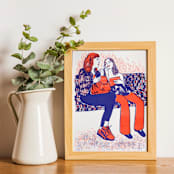 "Limited Edition Risography Art Print London 6" - Limited Edition Fine Art Print in multicolor by Alexandra Dzh