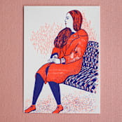"Limited Edition Risography Art Print London 4" - Limited Edition Fine Art Print in multicolor by Alexandra Dzh