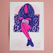 "Limited Edition Risography Art Print London 5" - Limited Edition Fine Art Print in multicolor by Alexandra Dzh
