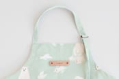 "Polar Bears" - Apron in Azure by Shannon Chen of Four Wet Feet Studio - Tag in Bodoni Regular
