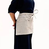 "Striped Waist Apron with Pockets" - Apron in gray by Powered By People