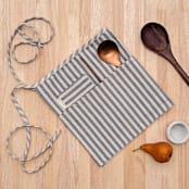 "Striped Waist Apron with Pockets" - Apron in gray by Powered By People