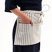 "Striped Waist Apron with Pockets" - Apron in gray by Powered By People