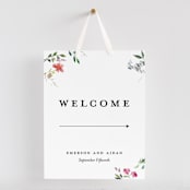 "Spring Wildflowers" - Large Signs in Floral by Mere Paper - With Hanging Ribbon (sold separately)
