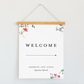 "Spring Wildflowers" - Large Signs in Floral by Mere Paper - With Hanging Bar (sold separately)