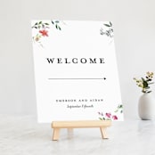 "Spring Wildflowers" - Large Signs in Floral by Mere Paper - On Small Tabletop Easel (sold separately)