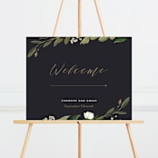 "Greenery Crown" - Large Signs in Navy by Susan Moyal - Front