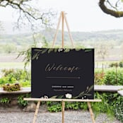 "Greenery Crown" - Large Signs in Navy by Susan Moyal - In Use