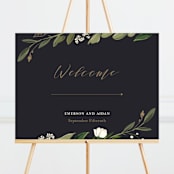 "Greenery Crown" - Large Signs in Navy by Susan Moyal - Front