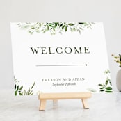 "Verdure" - Large Signs in Garden by Leah Bisch - On Small Tabletop Easel (sold separately)