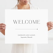 "Classy Type" - Large Signs in Lily by Hooray Creative - With Person for Scale