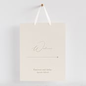 "Scripted Names" - Large Signs in Ecru by Hooray Creative - With Hanging Ribbon (sold separately)