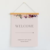 "Fleur" - Large Signs in Blush by Lori Wemple - With Hanging Bar (sold separately)