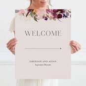 "Fleur" - Large Signs in Blush by Lori Wemple - With Person for Scale