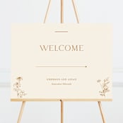 "Floral Type Arch" - Large Signs in Cream by Baumbirdy - Front