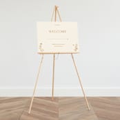 "Floral Type Arch" - Large Signs in Cream by Baumbirdy - On Large Standing Easel (sold separately)