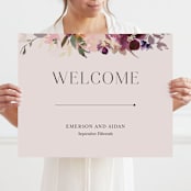 "Fleur" - Large Signs in Blush by Lori Wemple - With Person for Scale