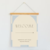 "Checker Wash" - Large Signs in Ivory by Baumbirdy - With Hanging Bar (sold separately)