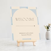 "Checker Wash" - Large Signs in Ivory by Baumbirdy - On Small Tabletop Easel (sold separately)
