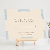 "Checker Wash" - Large Signs in Ivory by Baumbirdy - On Small Tabletop Easel (sold separately)