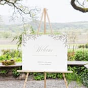 "Romantic Wreath" - Large Signs in Chantilly by Wildfield Paper Co - In Use