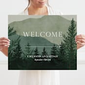 "The Forest" - Large Signs in Jade by Elly - With Person for Scale
