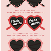 "Bachelorette Sunnies" - Bachelorette Party Invitations in Rose by Hudson meet Rose - Close-Up