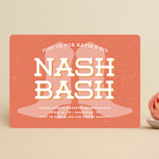 "Nash Bash" - Bachelorette Party Invitations in Coral by Cindy Reynolds - Front
