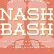 "Nash Bash" - Bachelorette Party Invitations in Coral by Cindy Reynolds - Close-Up