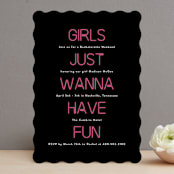 "Neon Lights" - Bachelorette Party Invitations in Tuxedo by Jennifer Postorino - Front
