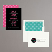 "Neon Lights" - Bachelorette Party Invitations in Tuxedo by Jennifer Postorino - Assembled