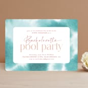 "Dip Dye" - Bachelorette Party Invitations in Turquoise by Kate Ahn - Front