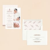 "Stacked Blessing" - Baptism and Christening Invitations in Cream by Oma N. Ramkhelawan - Assembled