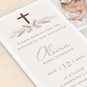 "Stacked Blessing" - Baptism and Christening Invitations in Cream by Oma N. Ramkhelawan - Detail