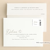 "Script Baptism" - Baptism and Christening Invitations in Snow by Chasity Smith - FREE Recipient Addressing
