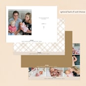 "Keepsake" - Baptism and Christening Invitations in Linen by Robert and Stella - Back of Card Options