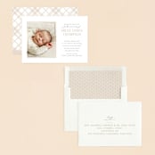 "Keepsake" - Baptism and Christening Invitations in Linen by Robert and Stella - Assembled