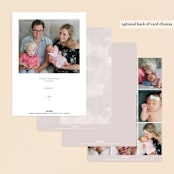 "Luxe script" - Baptism and Christening Invitations in Toffee by Creo Study - Back of Card Options