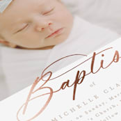 "Luxe script" - Baptism and Christening Invitations in Toffee by Creo Study - Detail