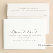 "Luxe script" - Baptism and Christening Invitations in Toffee by Creo Study - FREE Recipient Addressing