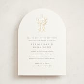 "Gilded cross" - Baptism and Christening Invitations in Sand by Creo Study - Front